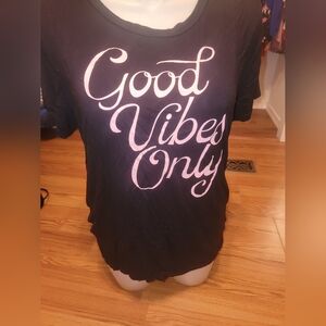 NEW NWOT Torrid Black 'Good Vibes Only' Short Sleeve Tee Sz 2 (18/20)